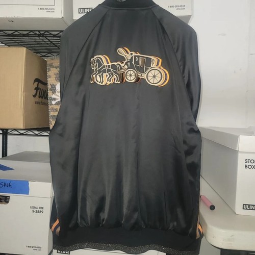 Coach Reversible Horse & Carriage Print Souvenir Varsity Jacket Sz 10 Med - Picture 5 of 8