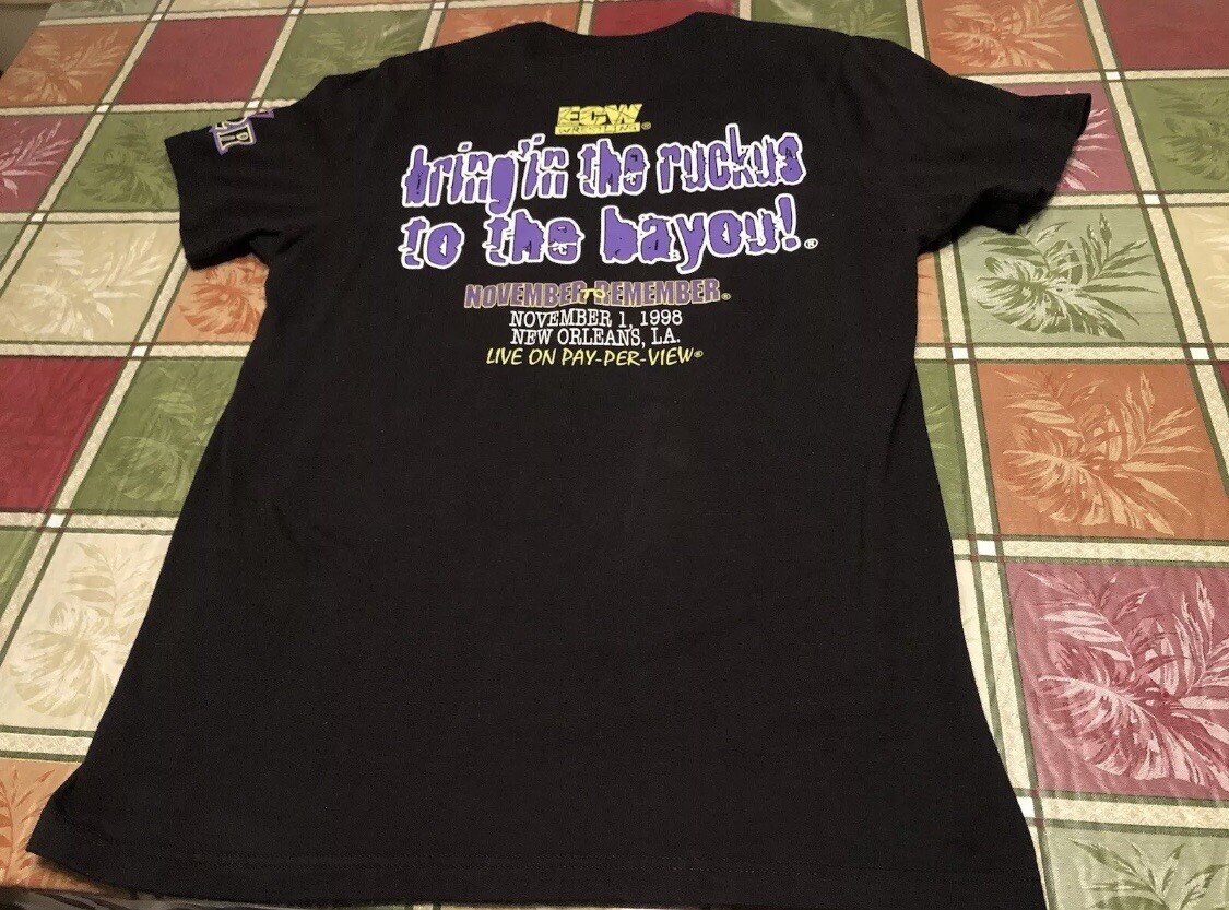 Mens Reprint 1998 ECW November To Remember Shirt Large Medium Wrestling RVD SABU