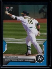 2021 Topps Now #48 Mitch Moreland Blue Parallel Card #d /49