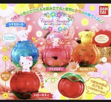 Sanrio Hello Kitty My Melody Cinnamoroll Gachapon Flower Set Trinket Plush