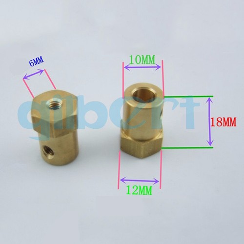 5pcs Hole Dia 3-8mm Brass Hex Shaft Coupling Tire Connector For DIY Model Motor - Picture 30 of 42
