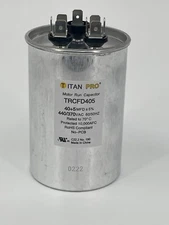 Titan Pro TRCFD405 HVAC Round Dual Motor Run Capacitor. 40/5 MFD/UF 440/370 V