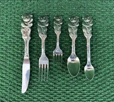 Oneida Community Cubby Teddy Bear Child Baby Toddler Spoon Fork Knife Stainless