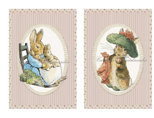 Beatrice Potter Rabbits & Mice A MULTI-SIZE SET Cotton Fabric Quilt Blocks - Picture 7 of 17