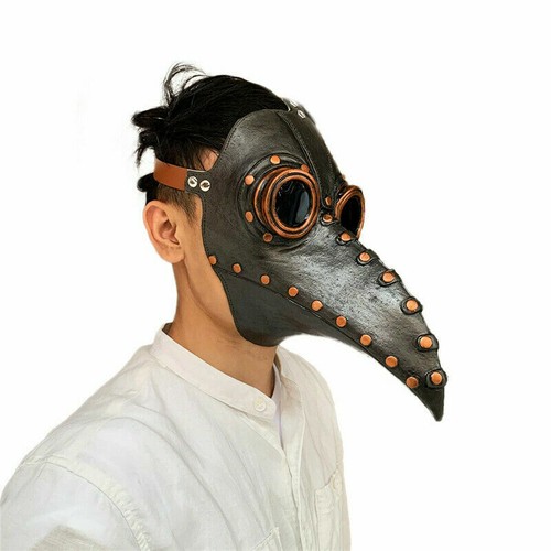 Plague Doctor Bird Long Nose Beak Steampunk Face Mask Halloween Cosplay Adult - Picture 11 of 31