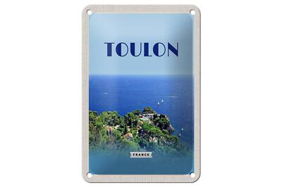 Blechschild Reise 12x18 cm Toulon France Meer Urlaub Poster Deko Schild