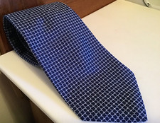 Brooks Brothers Makers NAVY BLUE Patterned Pure Silk Woven England Made USA 4" W