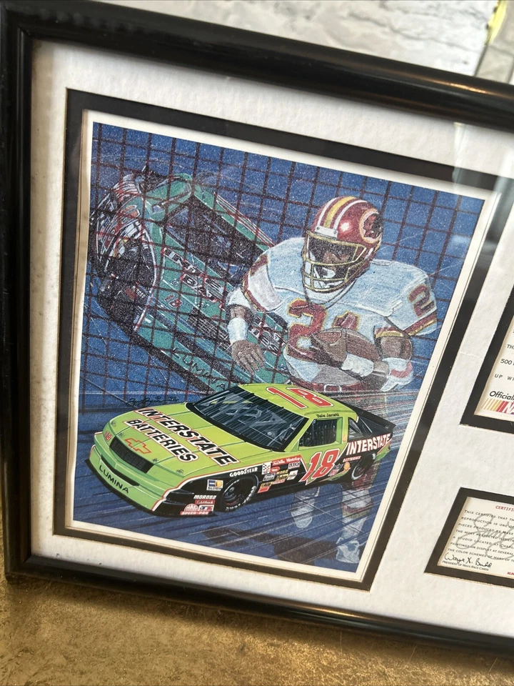 Sam Bass Dale Jarrett Earnest Byner Washington Redskins NASCAR Lithograph & Car - Image 2 of 4