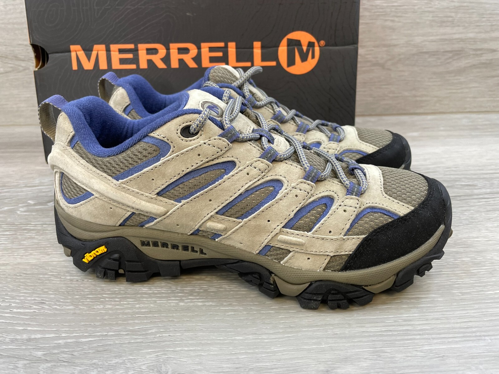 Merrell Moab 2 Vent sneaker da donna in pelle grigia 9 5 scarpe da trekking outdoor trail