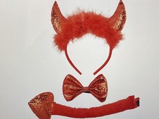 Way To Celebrate Halloween Unisex Red Devil Costume Kit for Children, 3 Pieces