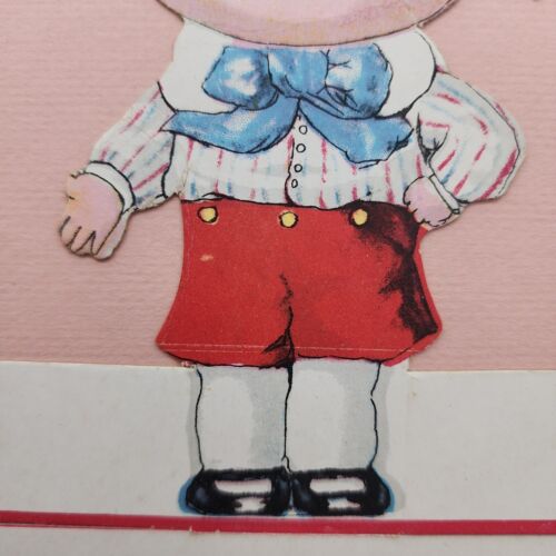 Biglietto San Valentino vintage/antico occhi grandi ragazzo pantalone corto montato e opaco non incorniciato 9x11 - Foto 3 di 9