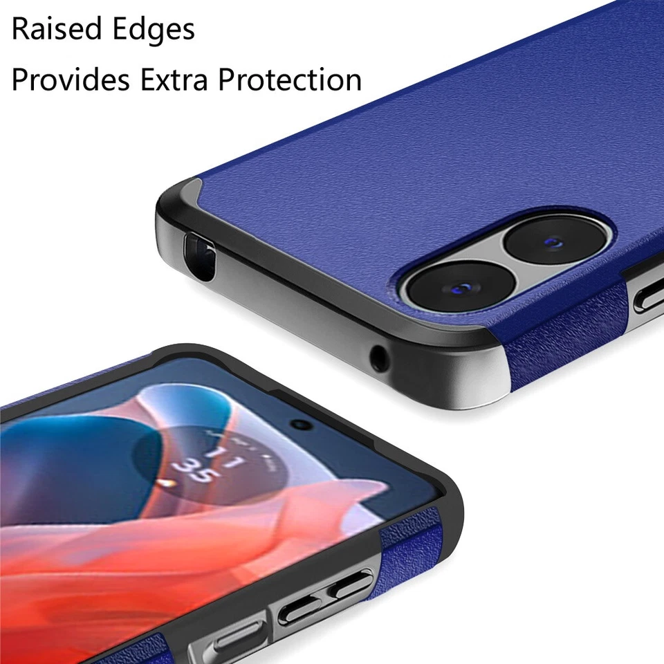 For Motorola Moto G Play 4G 2024 Case Mount Friendly Hybrid Cover+Tempered Glass - Image 4 of 4