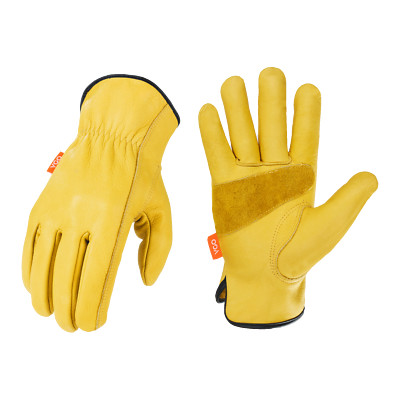 Vgo 1 Pair Unlined Cow Grain Leather Work Gloves, Driver Gloves (CA9590)