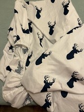 Sweet Jojo Designs Blue Stag Fitted Crib Sheet - Standard Crib/Toddler/Lot Of 2