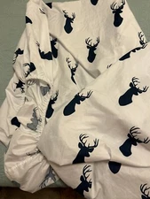 Sweet Jojo Designs Blue Stag Fitted Crib Sheet - Standard Crib/Toddler/Lot Of 2