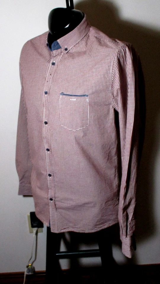 Camisa a Cuadros BRUNSWICK by Algodón Sobre Rojo Talla L Foto 2 de 4