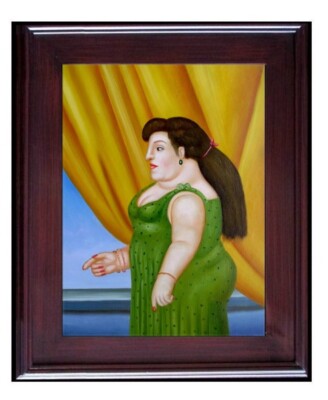 Framed Quality Hand Painted Oil Painting, Pampered Lady in Green Dress 12x16in | eBay Framed Quality Hand Painted Oil Painting, Pampered Lady in Green Dress 12x16in | eBay
