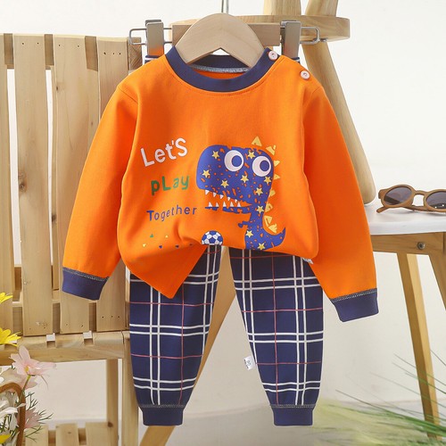 Cartoon Dinosaur Cotton lightweight comfy long sleeve set cloth for 3Y to 8Y old - Picture 41 of 43