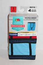 Boy's Size S 6 - 8 Fruit of the Loom Micro-Mesh Boxer Briefs Underwear 4-Pair
