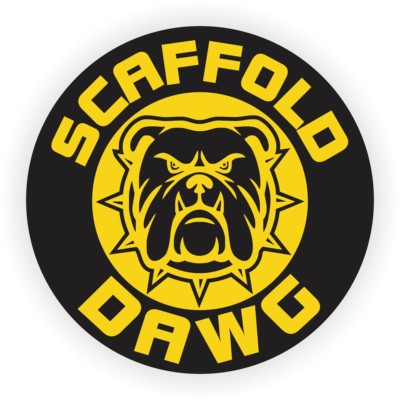 Scaffold Dawg Funny Hard Hat Helmet Sticker | Safety Harness Builder Decal
