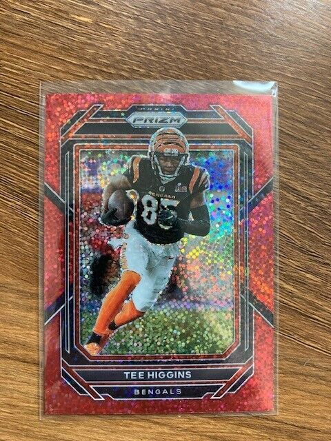 Tee Higgins Cincinnati Bengals 2022 Prizm Red Sparkle SSP Tee Higgins Cincinnati Bengals 2022 Prizm Red Sparkle SSP
