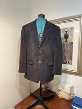 Chaps Ralph Lauren Gray Corduroy Lined Stretch Blazer Jacket Sport Coat Size 42R