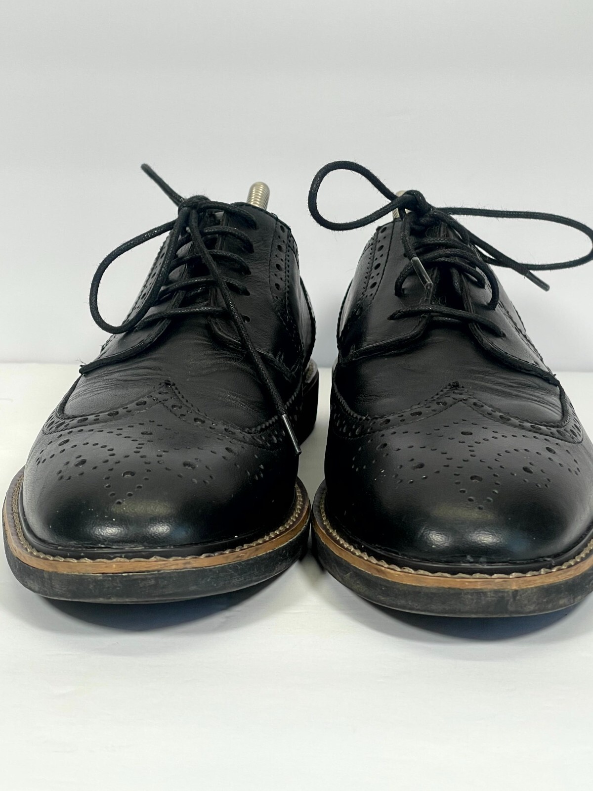 SAOLA Scarpe eleganti Asher Green 054918 da uomo US 9M Oxford in pelle nera con lacci alari