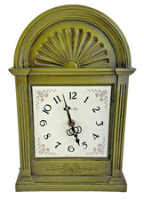 Vintage Ethan Allen Mantel Clock Model 06-5800 Green Wood Made in USA