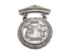 NRA Award 25 Ft Marksman Medal Pin