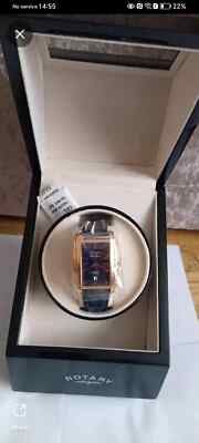 Rotary le90014/05 Analog Display Swiss Automatic Blue Watch Charger Original box