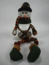 Christmas Holiday Snowman Shelf Sitting Container Decor 12" Zest Garden