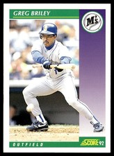 1992 Score Greg Briley Seattle Mariners #387