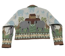 Warren Kimble Painted Pony Jacket Womens Medium Noah's Ark Tapestry USA 90's NEW