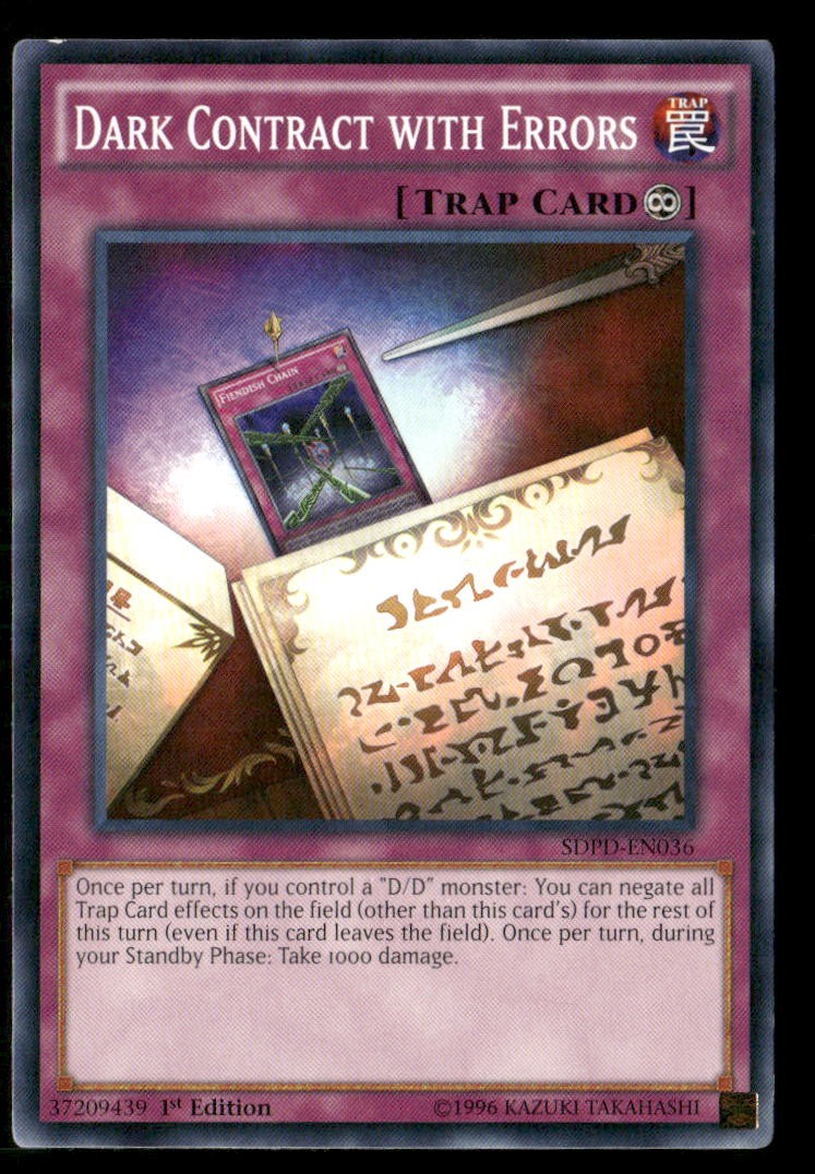 Dark Contract with Errors SDPD-EN036 Pendulum Domination Yu-Gi-Oh 1st Edition LP