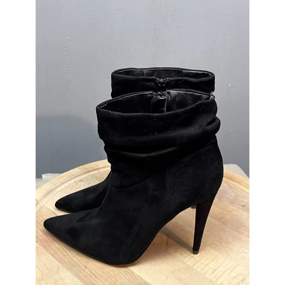 Sexy Botas de Agujero Shoedazzle Alyssa Negras para Mujer 10 Tacones Imitación Gamuza Foto 3 de 4