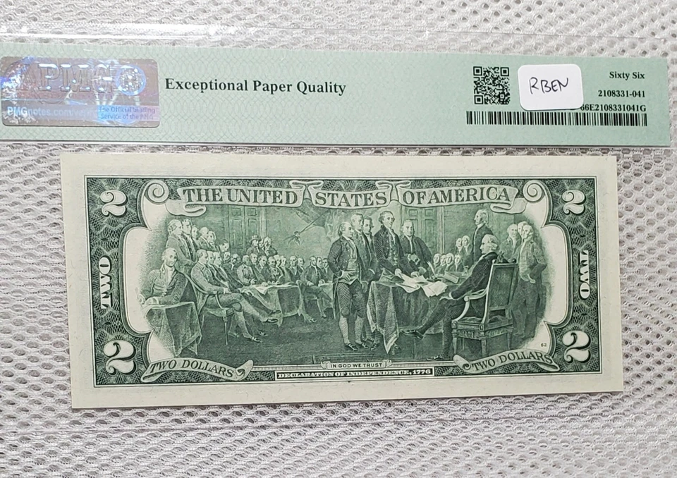 *Star* 1976 $2 Federal Reserve STAR Note Cleveland, OH PMG Gem Unc 66EPQ Nice - Image 3 of 4