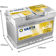 VARTA A7 AGM VRLA 12V 70AH 760A Car Battery Fits VW AUDI VAG 000915105CC