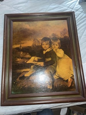 The Bowden Children 1803 by John Hopper ( 1758-1810) Board Print In Named Frame