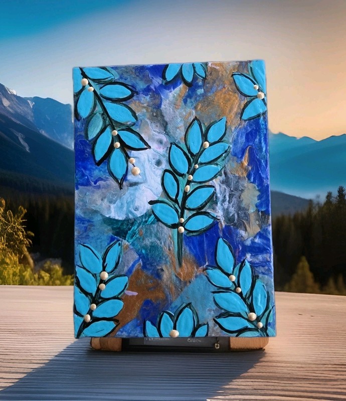 ACEO Original Abstract Acrylic Painting, 2.5 x 3.5 in.