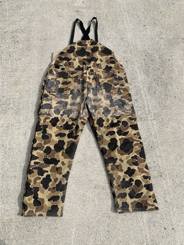Vintage Columbia Overalls Mens 2XL Frog Camo Bib Suspenders Goretex Thinsulate - Picture 2 of 15