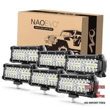 7 Inch LED Light Bar, 720W 72,000LM LED Off Road/Fog Lights  Spot Flood 6 Pcs