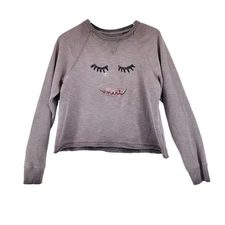 Anthropologie Saturday Sunday Purple Ombre Sweatshirt Smart Mouth Face Small