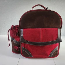 Picnic At Ascot Original Picnic Backpack Set for 2 New Suede Insulated