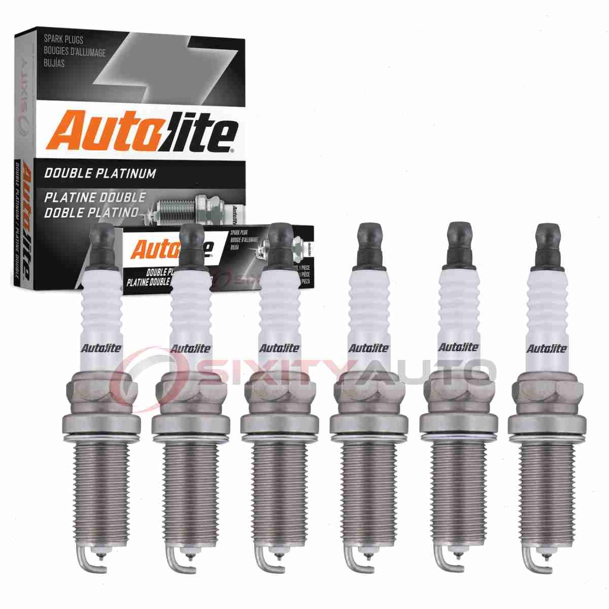 6 pc Autolite Double Platinum Spark Plugs for 2007-2008 BMW 328xi Ignition gn