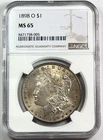 1898-O $1 Morgan Dollar 90% Silver NGC MS65 New Orleans US Coin- Luster