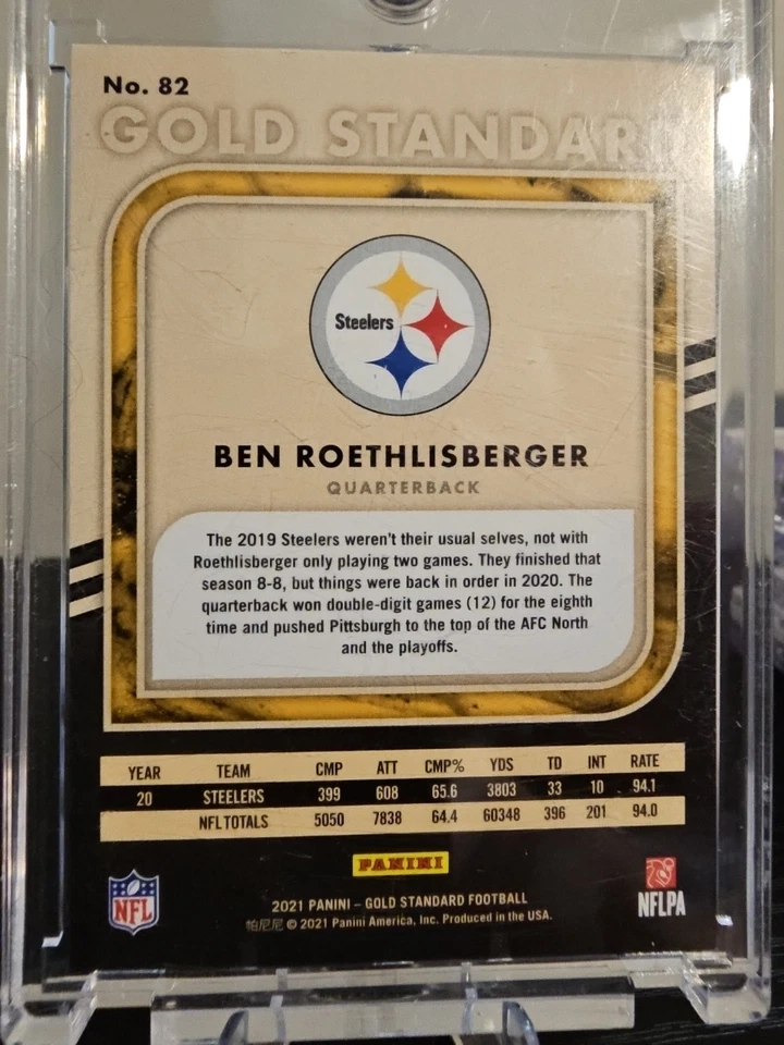 2021 Panini Gold Standard Ben Roethlisberger #82/99 - Image 3 of 3