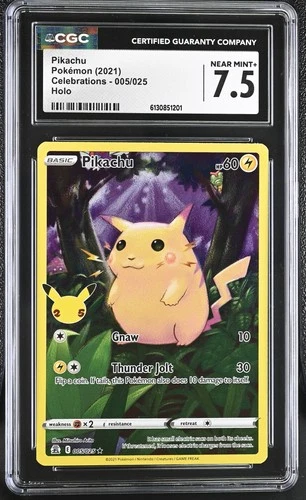 Pokémon GRADED Pikachu 005/025 Celebrations 7.5 CGC ENGLISH