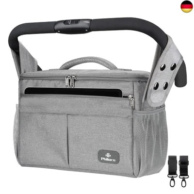 BESUCHE DEN PHILORN-STORE PHILORN Kinderwagen Organizer mit Isolierte Getränkehalter, Schultergurt Große K