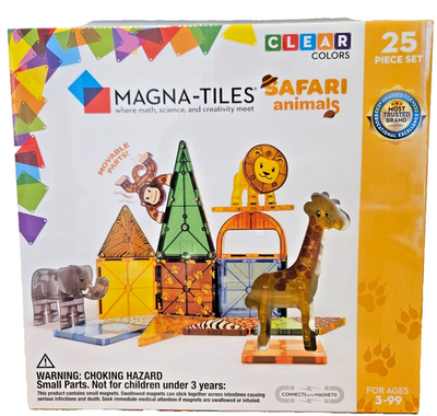 #ad #ad Magna Tiles Clear Colors Safari Animals 25 Piece Set New Factory Sealed $39.99