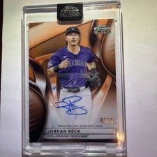 2025 Topps Chrome Black Jordan Beck ORANGE REFRACTOR AUTO /25 RC Super Futures